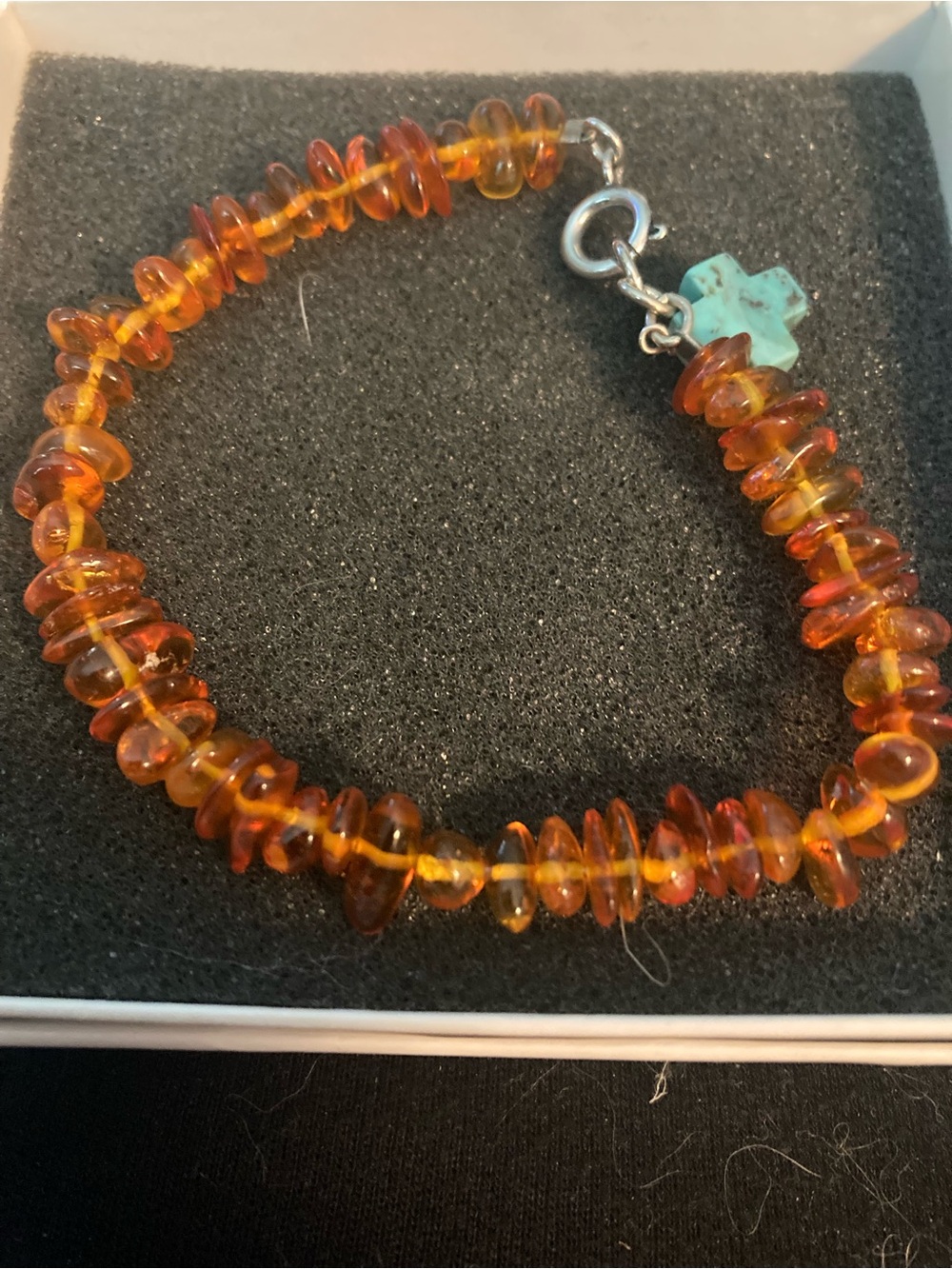 Amber and turquoise bracelet